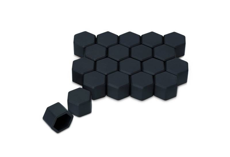 kwmobile Muttern 20x Abdeckung für 21 mm Radmuttern Auto Rad Schraube, (1-St), Radschrauben Cover - Mutter Kappen in Schwarz von Kwmobile