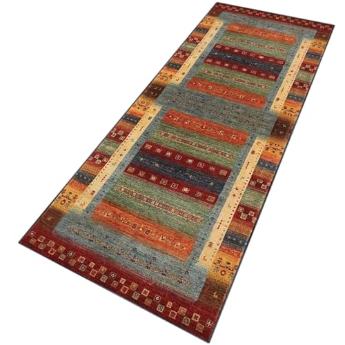 KwuSeug Teppich Läufer Lang Flur Wohnzim rutschfest Waschbar Küchenläufer Modern Teppichmatten Polyester Korridor Teppichläufer Flur Wohnzimmer Schlafzimmer Schmutzfangmatte Küchenteppich 80 x 120 cm von KwuSeug