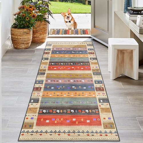 Läufer Teppich Lang Flur Rutschfest Waschbar Teppichläufer Küchenläufer Teppich Läufer Flur Anpassbar für Küche Schlafzimmer & Wohnraum Teppichmatte Küchenteppich Flurteppich Flurläufer 100 x 150 cm von KwuSeug