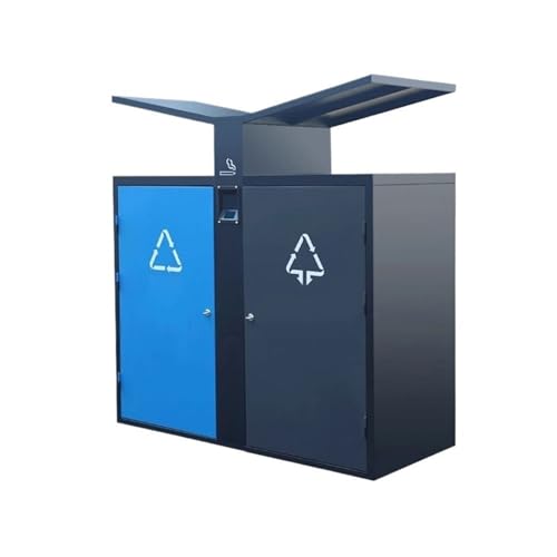 Kx9Lb8d Mülltonnen für den Außenbereich Doppelter Abfalleimer aus Metall mit großer Kapazität for öffentliche Außenbereiche von Kx9Lb8d