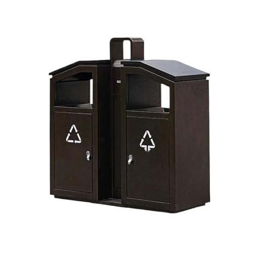 Kx9Lb8d Mülltonnen für den Außenbereich Doppelter Mülleimer for den Außenbereich, aus Metall, for öffentliche Orte in Hotels, Straßen von Kx9Lb8d