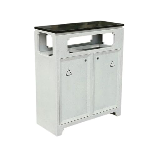 Kx9Lb8d Mülltonnen für den Außenbereich Klassifizierter Abfallbehälter for den Außenbereich, Metall-Mülleimer mit Steinstruktur, for malerische Straßenparks von Kx9Lb8d