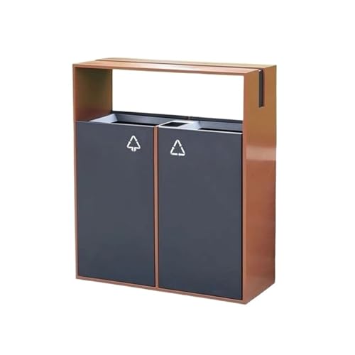 Kx9Lb8d Mülltonnen für den Außenbereich Mülleimer, Doppelbox, Metall-Mülleimer for den öffentlichen Außenbereich der Hotellobby von Kx9Lb8d
