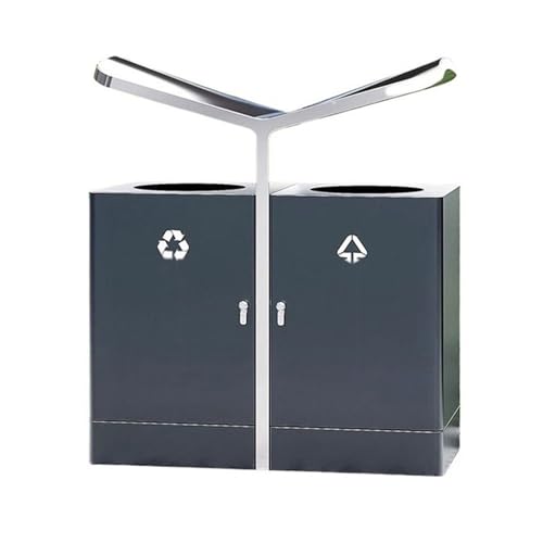 Kx9Lb8d Mülltonnen für den Außenbereich Mülleimer Edelstahl Doppelbox for Outdoor Garten Straße Platz von Kx9Lb8d