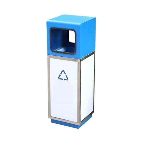 Kx9Lb8d Mülltonnen für den Außenbereich Mülleimer aus Metall, gebrannte Emaille, for gewerbliche öffentliche Plätze im Freien(Blue) von Kx9Lb8d