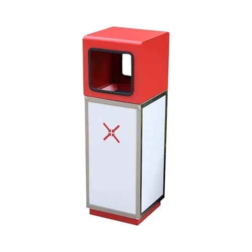 Kx9Lb8d Mülltonnen für den Außenbereich Mülleimer aus Metall, gebrannte Emaille, for gewerbliche öffentliche Plätze im Freien(Red) von Kx9Lb8d