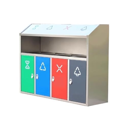 Kx9Lb8d Mülltonnen für den Außenbereich Mülleimer mit vier Kategorien und Aschenbecher for öffentliche Außenbereiche, aus Edelstahl Kx9Lb8d Mülltonnen für den Außenbereich Mülleimer mit vier Kategorien und Aschenbecher for öffentliche Außenbereiche, aus Edelstahl von Kx9Lb8d