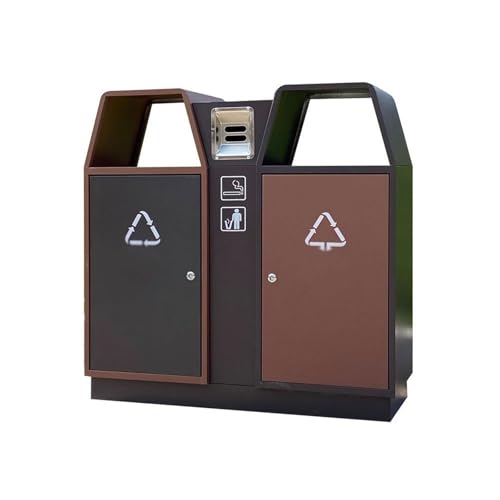 Kx9Lb8d Mülltonnen für den Außenbereich Mülleimer mit zwei Fächern for den Außenbereich, gewerblicher aus verzinktem Stahlmetall Kx9Lb8d Mülltonnen für den Außenbereich Mülleimer mit zwei Fächern for den Außenbereich, gewerblicher aus verzinktem Stahlmetall von Kx9Lb8d