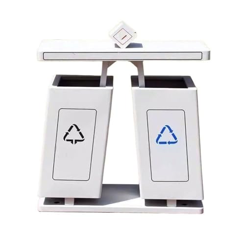 Kx9Lb8d Mülltonnen für den Außenbereich Outdoor-Kreativität Metall Mülleimer Scenic Spot öffentlichen Bereich Doppel-Box von Kx9Lb8d