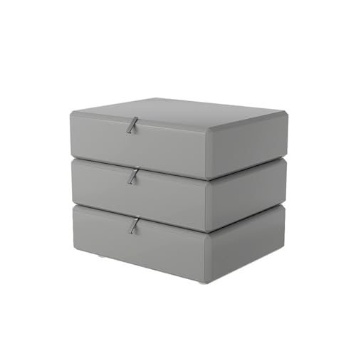 Kx9Lb8d Nachttische Aktenschrank mit DREI Schubladen, Aufbewahrungsschrank aus Holz for Wohnzimmer, Schlafzimmer, Bücher, Lampen(Grigio) von Kx9Lb8d