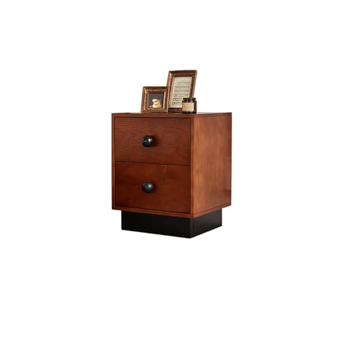 Kx9Lb8d Nachttische Aufbewahrungsschrank aus Massivholz mit Schubladen in brauner Farbe, Nachttisch, Kleiner Schrank for Wohnzimmer, Schlafzimmer, Arbeitszimmer von Kx9Lb8d