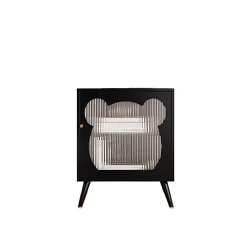 Kx9Lb8d Nachttische Creme Wind Nachttisch Einfaches Sofa Eisen Kleiner Lagerschrank Schlafzimmer Kreativer(Schwarz) von Kx9Lb8d