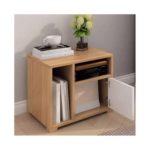 Kx9Lb8d Nachttische Nachttisch, Aktenschrank in weißer Holzfarbe mit Einer Schublade und Zwei Fächern von Kx9Lb8d