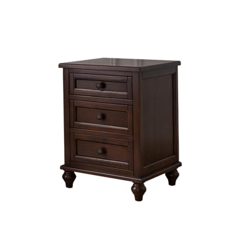 Kx9Lb8d Nachttische Nachttisch-Aktenschrank mit DREI Schubladen, Holz-Aufbewahrungsschränke(Bruin) von Kx9Lb8d