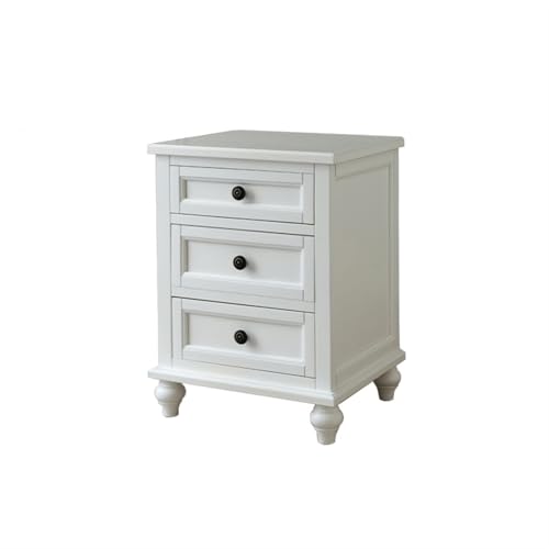 Kx9Lb8d Nachttische Nachttisch-Aktenschrank mit DREI Schubladen, Holz-Aufbewahrungsschränke(Weiß) von Kx9Lb8d