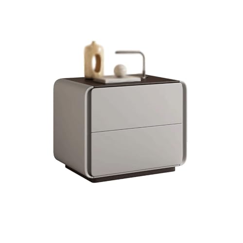 Kx9Lb8d Nachttische Nachttisch in Grau mit Zwei Schubladen, Massivholz-Aufbewahrungsschrank for Wohnzimmer, Schlafzimmer, Arbeitszimmer(Klein) von Kx9Lb8d
