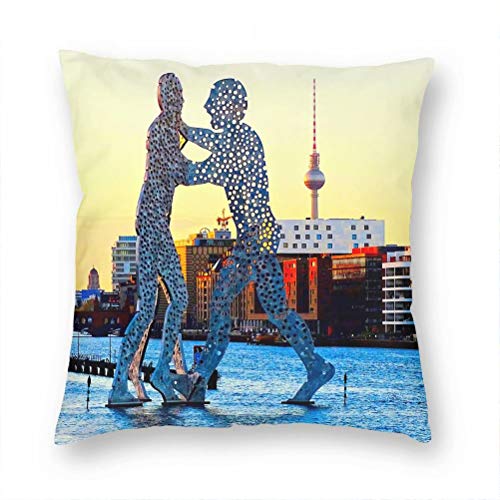 Germany Berlin Molecule Man Pillow Case Decorative Cushion Cover Pillowcase Sofa Chair Bed Car Living Room Bedroom Office 18"x 18" KXR-2223 von Desert Eagle