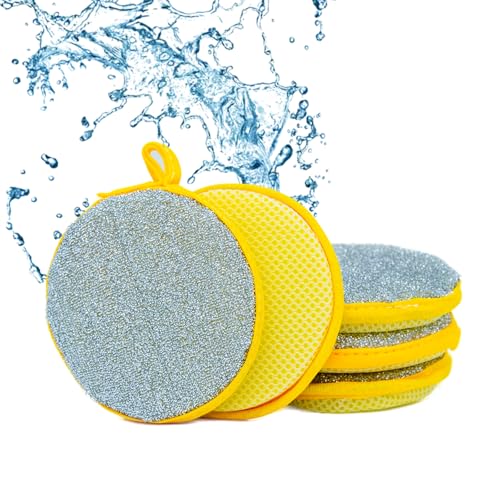 Kybelehoo 5 Stück Multipurpose Wire Dishwashing Rags,Mehrzweck Doppelseitiges Geschirrspüllappen,Wiederverwendbar Topfreiniger Putzlappen für Küche Haushalt Pfanne von Kybelehoo