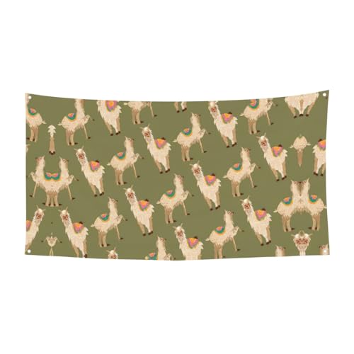 Alpaka. Druck im Freien Festival Banner Schild, geeignet für Halloween-Party, hängende Dekoration für den Innen- und Außenbereich von Kycvds