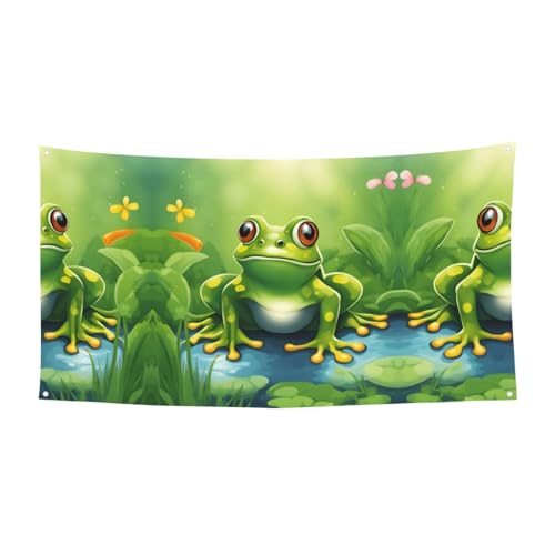 Cartoon Frosch 1 Druck im Freien Festival Banner Schild, geeignet für Halloween-Party, hängende Dekoration für den Innen- und Außenbereich von Kycvds