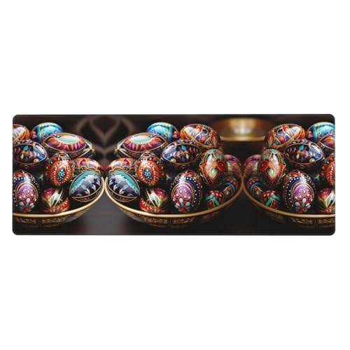 Easter Eggs Stitched Edges is Suitable for Keyboard Pads for Offices and Families Large Game Desktop Mouse Pad with Easter Eggs Stitched Edges is Suitable for Keyboard Pads for Offices and Families Large Game Desktop Mouse Pad with von Kycvds