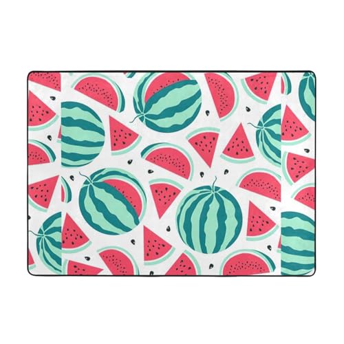 Fruits Wassermelonen-Druck, weicher Teppich, 203,2 x 147,3 cm, Flanell, rutschfest, für Herbst, Wohnzimmer, Büro, mit Memory-Schaum Fruits Wassermelonen-Druck, weicher Teppich, 203,2 x 147,3 cm, Flanell, rutschfest, für Herbst, Wohnzimmer, Büro, mit Memory-Schaum von Kycvds