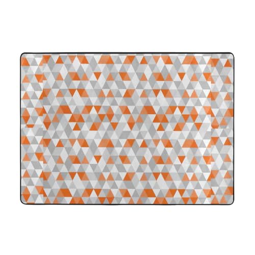 Weicher Teppich mit Dreiecksmuster, 203,2 x 147,3 cm, Flanell, rutschfest, für Herbst, Wohnzimmer, Büro, mit Memory-Schaum Weicher Teppich mit Dreiecksmuster, 203,2 x 147,3 cm, Flanell, rutschfest, für Herbst, Wohnzimmer, Büro, mit Memory-Schaum von Kycvds