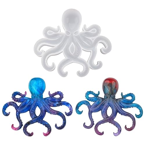 KyeeaDIY Große Silikonform Gießform Epoxidharz Formen, Simulation Oktopus Silikonformen Harz Irregulär Tintenfischfrom Meer Octopus Resin Mold Tier Silikon Form für DIY Ozean Biologie (Oktopus Form) von KyeeaDIY