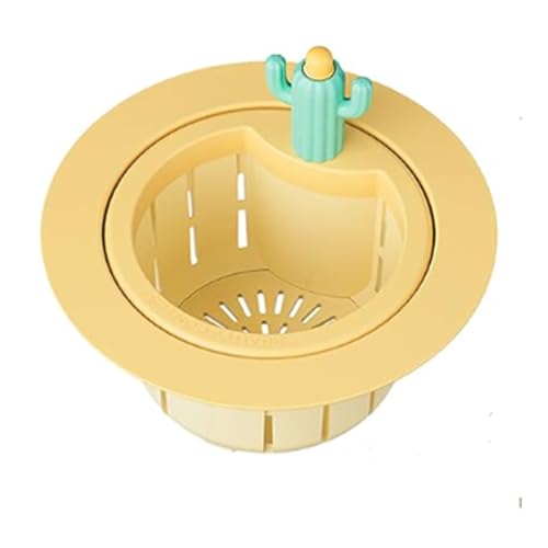 KyeeaDIY Kaktus Küchenspüle Kunststoff Kaktus Spülenfilter Spülbeckensieb Abflusssieb KaktusAbflusssieb Für Küchenspülen Spüle Filter Sieb (Gelb) von KyeeaDIY