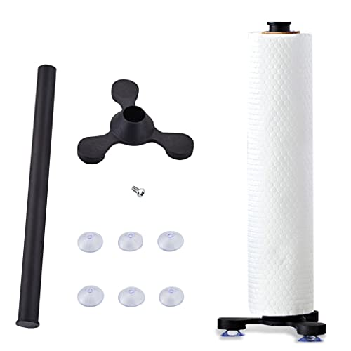 KyeeaDIY Küchenrollenhalter Ohne Bohren Schwarz Selbstklebend Toilettenpapierhalter mit Ablage Klopapierhalter Klorollenhalter Paper Towel Holder für Küche Schlafzimmer Badezimmer (Schwarz) von KyeeaDIY