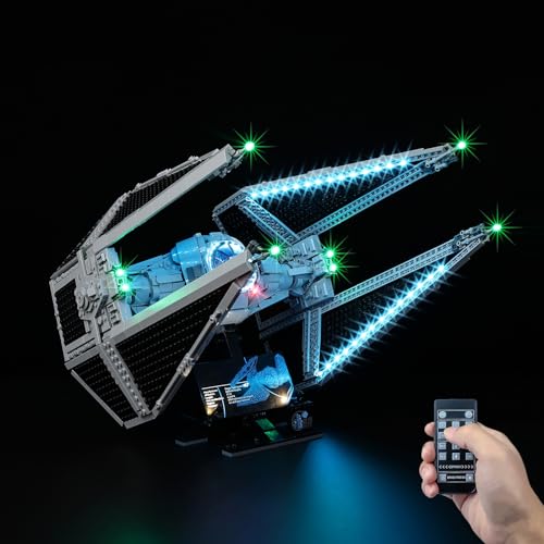 Kyglaring LED Beleuchtungsset für Lego TIE Abfangjäger Set, Star Wars TIE Abfangjäger Lego Beleuchtungsset Kompatibel mit 75382 Gebäudemodell Set, KEIN Lego Brick Set (Remote Version) von Kyglaring