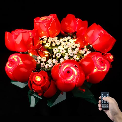 Kyglaring LED licht Setz für Lego Icon Roses Bouquet 2024 Baukasten, Blumenstrauß-Beleuchtungsset für Lego 10328 Botanical Collection, Geschenk zum Valentinstag - kein Blumen Modell (RC Version) von Kyglaring