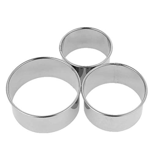 Edelstahl Knödel Ausstechform Rund Ausstecher Gebäck, Edelstahl Dessert Ringe Cutter Set Runde Ausstechformen, Edelstahl 3PCS Knödelformen Ei Tarts Knödel Wrapper Form von Kylewo