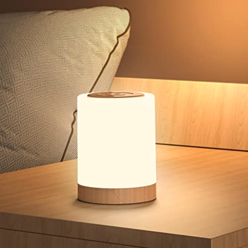 Touch-Lampe Tisch-Nachttischlampen, Kylewo10 * 10 * 13 LED-Touch-Lampe USB Wiederaufladbare Tisch-Nachttischlampen Dimmbare RGB-Warmweiß-Nachtlichter Wohnzimmer, Schlafzimmer, von Kylewo