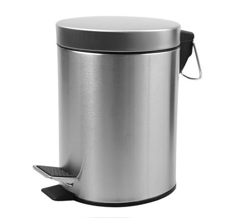 Kynast Garden HomeLine Tretmülleimer Tret-Abfalleimer Mülleimer mit Tretpedal - herausnehmbarer Inneneimer (Silber, 5 Liter) von Kynast Garden