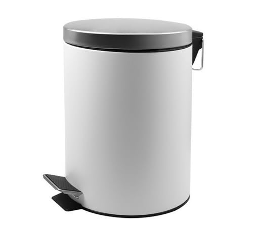 Kynast Garden HomeLine Tretmülleimer Tret-Abfalleimer Mülleimer mit Tretpedal - herausnehmbarer Inneneimer (Weiß, 5 Liter) von Kynast Garden