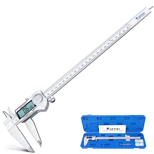 Kynup Digitaler Messschieber, 300mm Messschieber aus Edelstahl, spritzwassergeschütztes IP54-Design, großer LCD-Bildschirm, einfacher Wechsel vom metrischen Zollbruch (12 Zoll) von Kynup