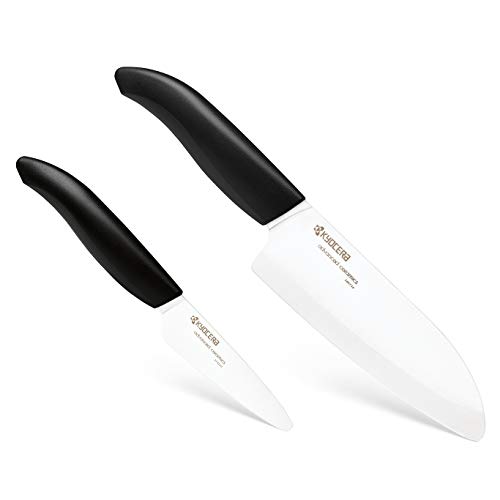 Kyocera GEN Geschenkset Keramik Santoku Messer mit Schälmesser | Klinge 14 cm und 7,5 cm | ergonomischer Griff | extrem scharfes Küchenmesser | Kochmesser Profi Messer, Schwarz Kyocera GEN Geschenkset Keramik Santoku Messer mit Schälmesser | Klinge 14 cm und 7,5 cm | ergonomischer Griff | extrem scharfes Küchenmesser | Kochmesser Profi Messer, Schwarz von KYOCERA Kitchen Products