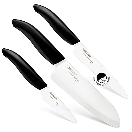 Kyocera Gen Messer WHBK 3er Set Keramikmesser, Keramik, Schwarz, 3-teiliges Messerset, 3 von KYOCERA Kitchen Products