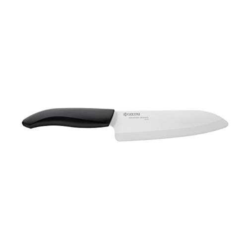 KYOCERA - GEN Series -Santoku Keramikmesser aus Hochleistungskeramik | extrem scharf | ultraleicht | hohe Bruchfestigkeit | handgeschliffen. Klingenlänge: 16 cm, Schwarz von KYOCERA