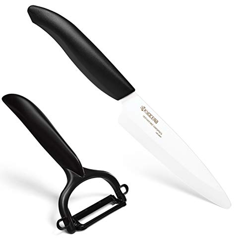 Kyocera GEN Starterset, Obst-/Gemüsemesser (Klinge 11 cm) mit Schäler, schwarzer Griff von KYOCERA