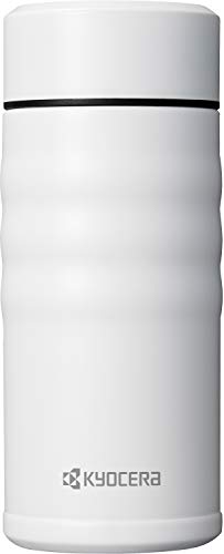 Kyocera TWIST TOP - isolierte Trinkflasche mit keramischer Innenbeschichtung | schadstoff-frei | auslaufsicher | leicht | stylisch | perlweiß, 350 ml von KYOCERA