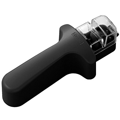 Kyocera Keramik Messerschärfer, manueller Schärfer mit Keramik-Schleifscheibe für Stahlklingen, Schwarz, Länge: 25 cm, effektives und einfaches Schleifen, Messerschärfer Profi von Kyocera