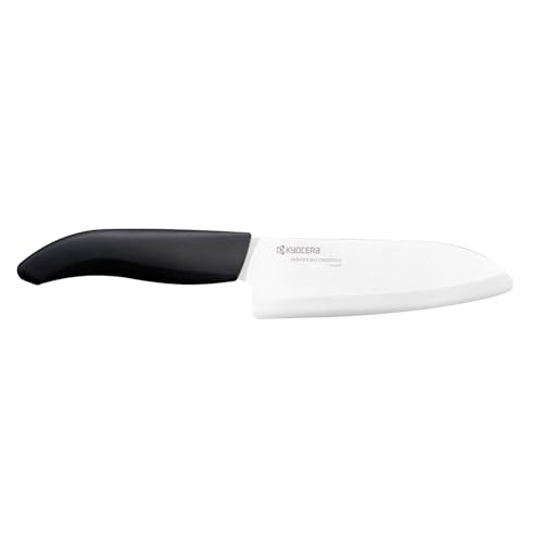 Kyocera GEN Keramik Mini Santoku Messer | Klinge 14 cm | ergonomisch geformter Griff | extrem scharfes Küchenmesser | Kochmesser Profi Messer | Messer klein scharf, Schwarz von Kyocera