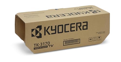 Kyocera TK-3170 Toner Schwarz inkl. Resttonerbehälter. Original Tonerkartusche 1T02T80NL1. Toner Drucker kompatibel für ECOSYS P3050dn, ECOSYS P3055dn, ECOSYS P3060dn von Kyocera