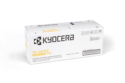 Kyocera TK-5370Y Toner Yellow. Toner Drucker kompatibel für PA3500cx, MA3500cix und MA3500cifx. Original Tonerkartusche für bis zu 5000 Seiten Kyocera TK-5370Y Toner Yellow. Toner Drucker kompatibel für PA3500cx, MA3500cix und MA3500cifx. Original Tonerkartusche für bis zu 5000 Seiten von Kyocera