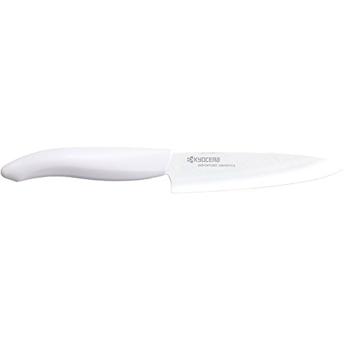 KYOCERA GEN COLOUR Universal Keramikmesser FK-130WH-WH Universalmesser mit extrem scharfer Keramikklinge für absolut präzise Schnitte. Grifffarbe weiß. Klingenlänge: 13 cm von Kyocera