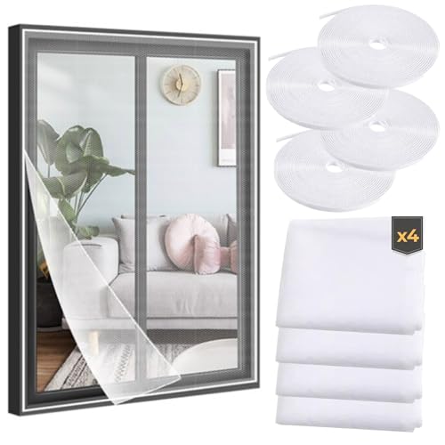 Selbstklebendes Moskitonetz mit Klettverschluss, zum Selbermachen, schützt Ihre Familie, einfach zu installieren, zuzuschneiden und zu entfernen, günstiges Fliegengitter für Fenster, 150 x 130 cm (160 von Kyokondo