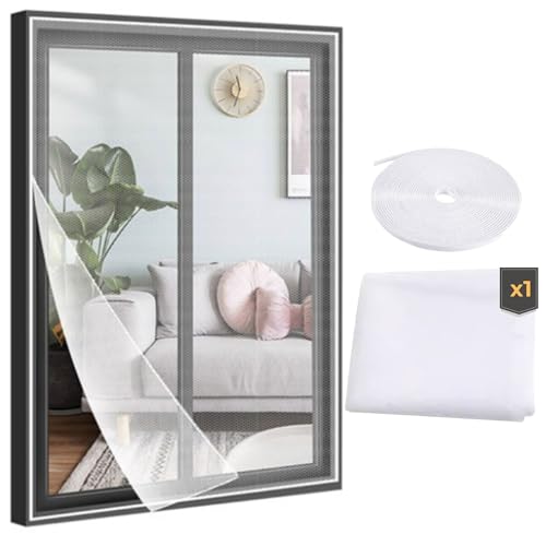 Selbstklebendes Moskitonetz mit Klettverschluss, zum Selbermachen, schützt Ihre Familie, einfach zu installieren, zuzuschneiden und zu entfernen, günstiges Fliegengitter für Fenster, 150 x 130 cm (160 von Kyokondo