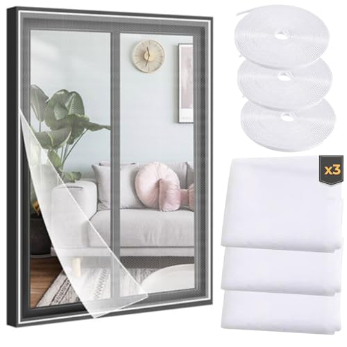 Selbstklebendes Moskitonetz mit Klettverschluss, zum Selbermachen, schützt Ihre Familie, einfach zu installieren, zuzuschneiden und zu entfernen, günstiges Fliegengitter für Fenster, 150 x 130 cm (160 von Kyokondo